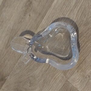 Art Vannes France Pear Shape Crystal Glass Ashtray Trinket Dish Candy Dish 70's